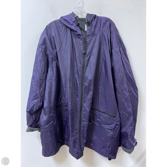 Jacket Windbreaker By Romans In Purple, Size: 3x