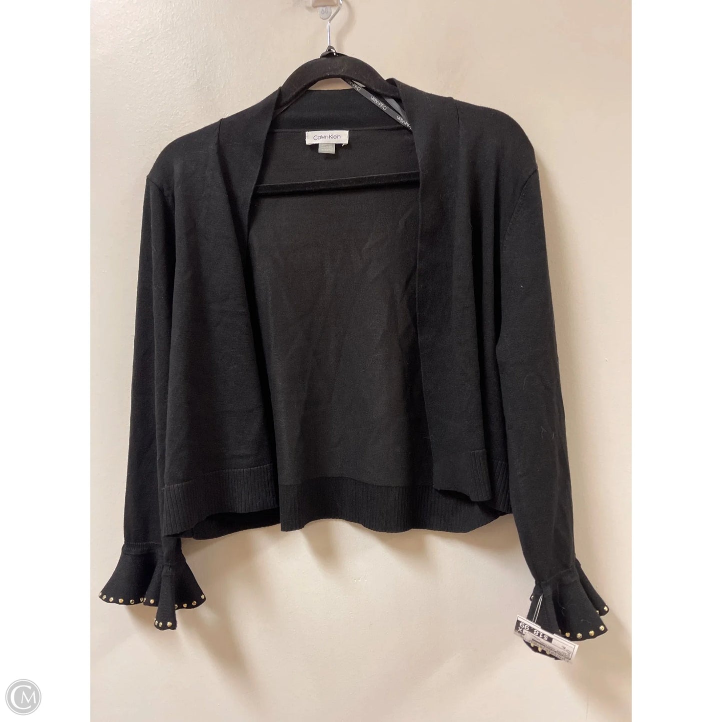 Sweater Cardigan By Calvin Klein In Black, Size: Xl