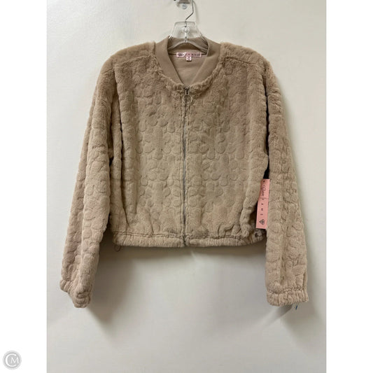Jacket Faux Fur & Sherpa By Clothes Mentor In Tan, Size: M