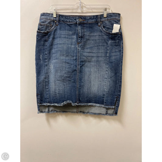 Skirt Midi By Kut In Blue Denim, Size: 14