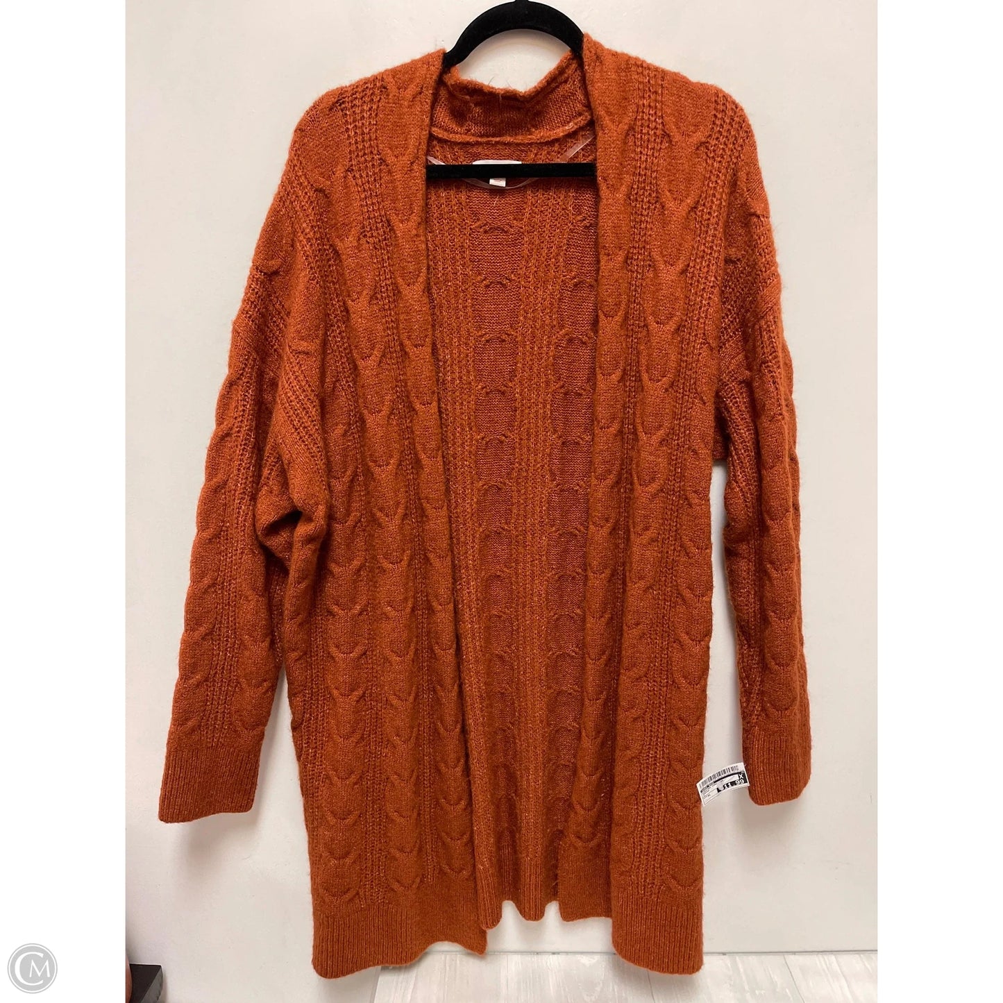 Sweater Cardigan By Knox Rose In Orange, Size: Xl