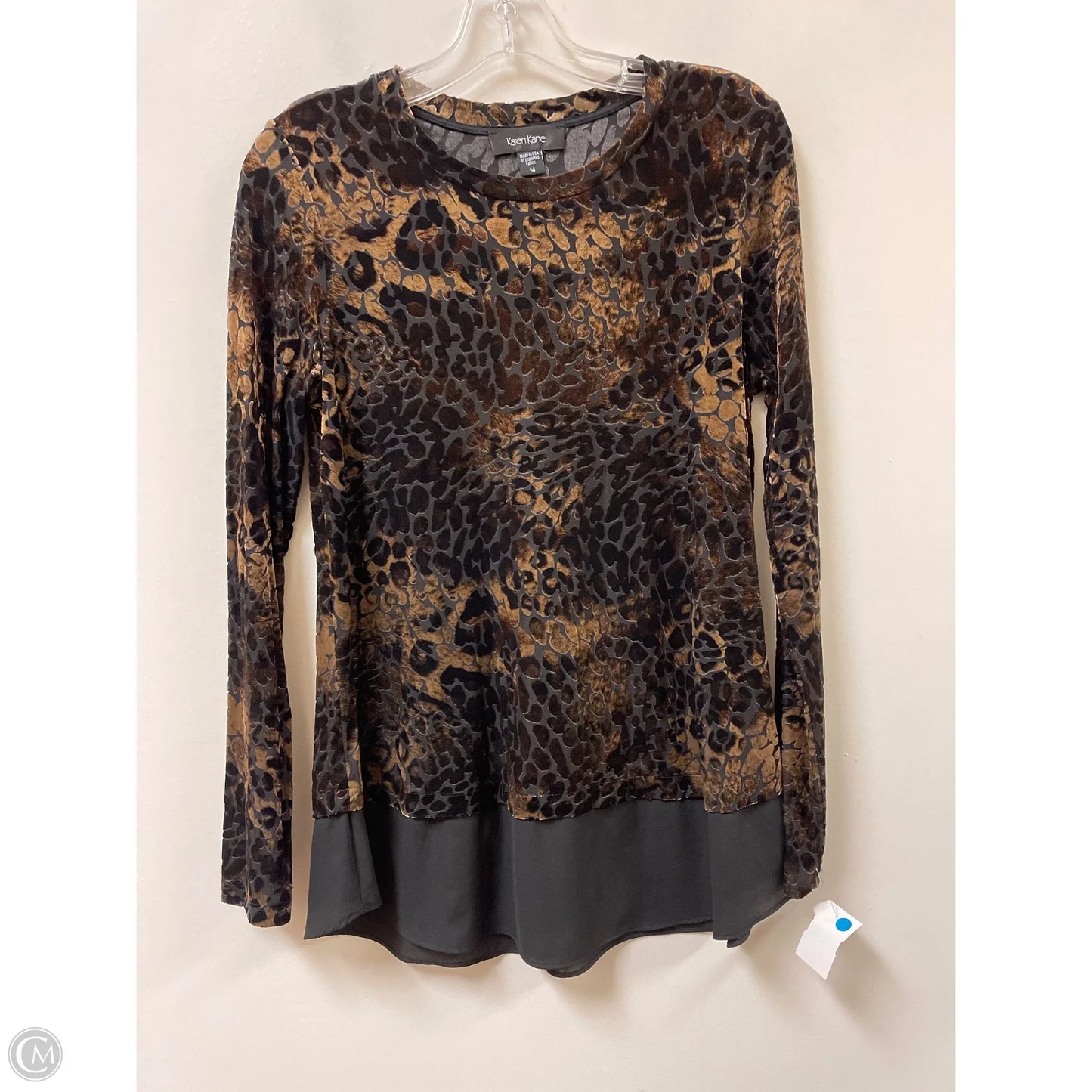 Top Long Sleeve By Karen Kane In Brown, Size: M
