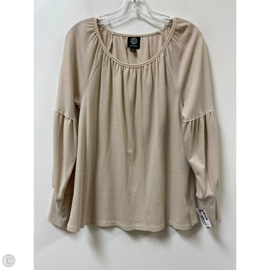 Top Long Sleeve By Bobeau In Cream, Size: L