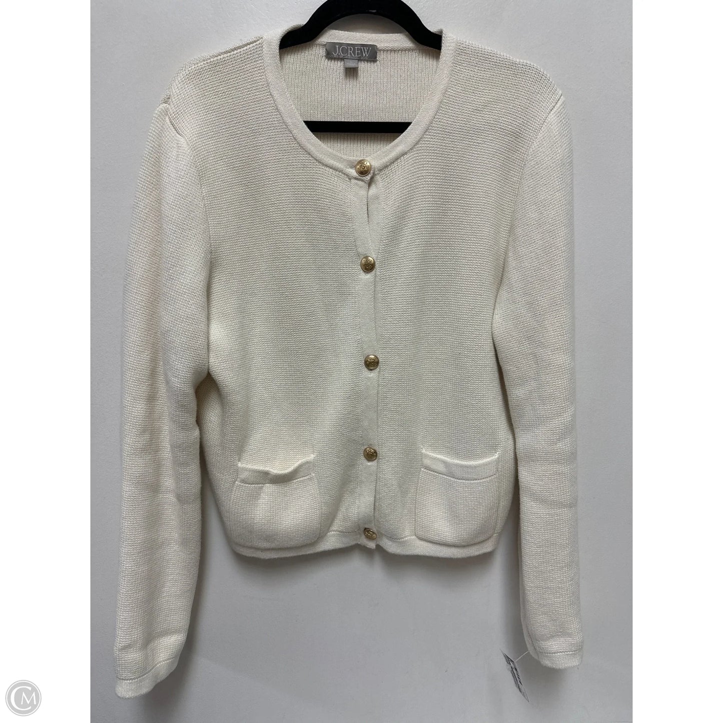 Sweater Cardigan By J. Crew In Cream, Size: L