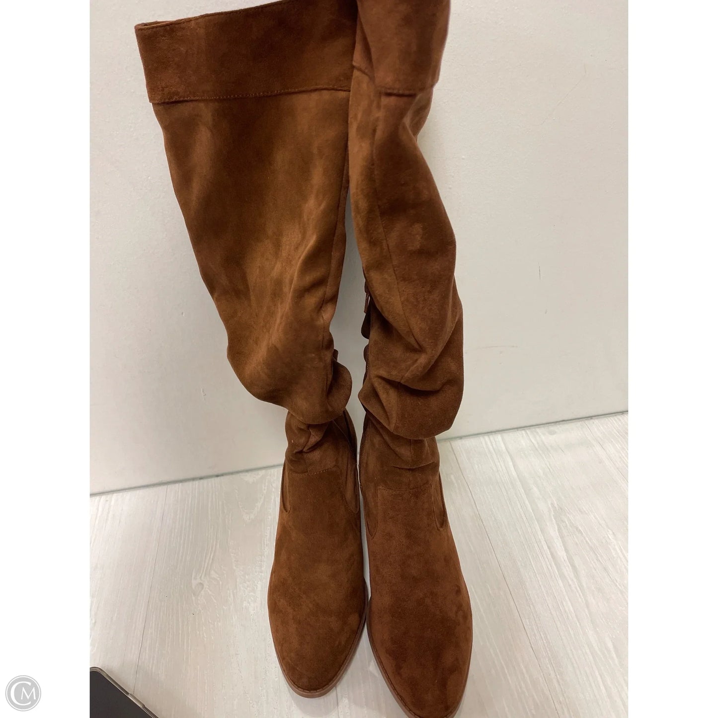 Boots Knee Heels By Time And Tru In Brown, Size: 9