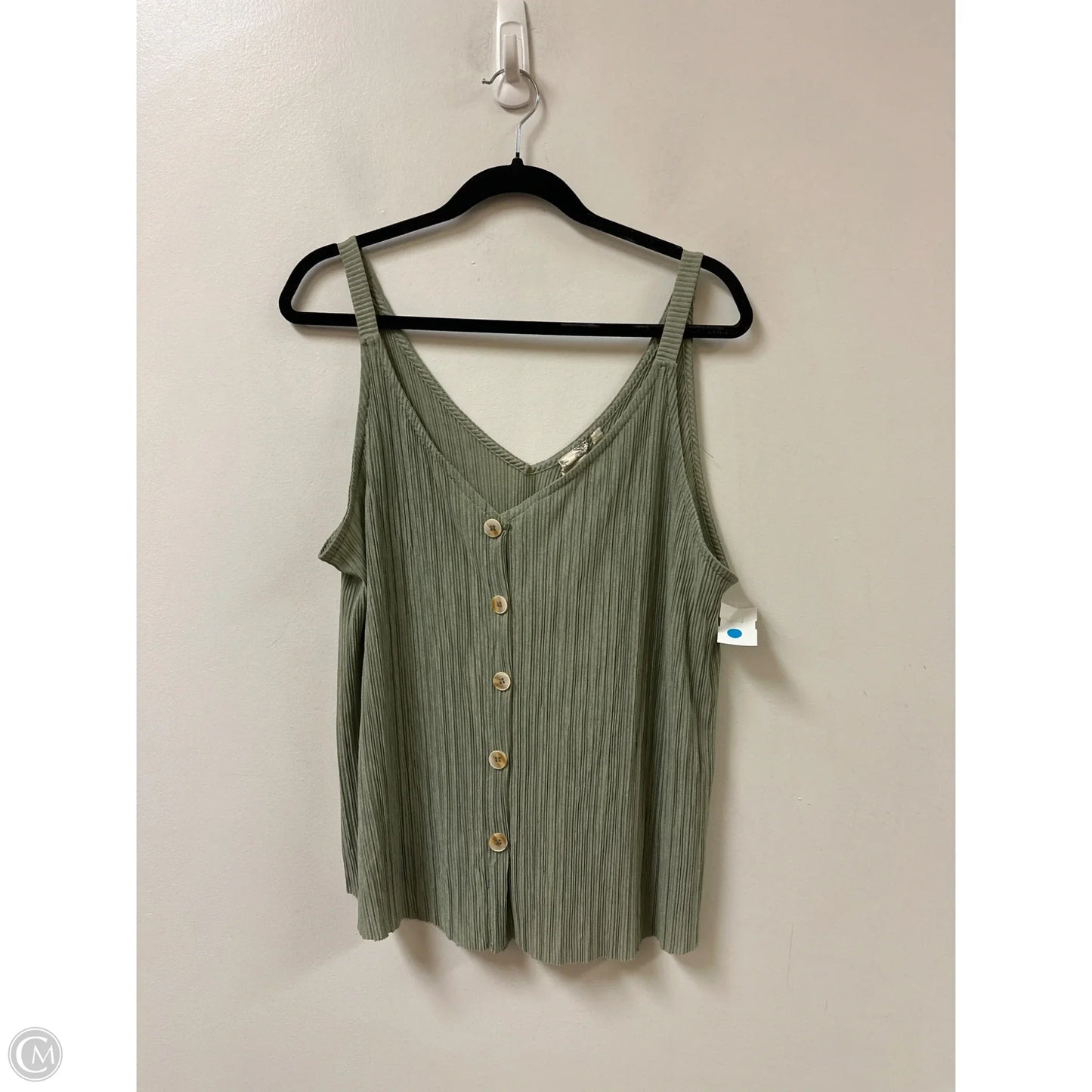 Top Sleeveless By Blu Pepper In Green, Size: L