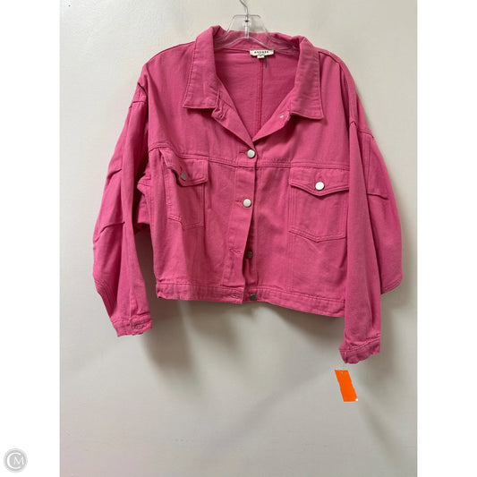 Jacket Denim By Andree By Unit In Pink, Size: S