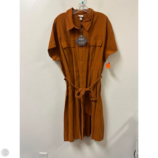 Dress Casual Midi By Ava & Viv In Orange, Size: 2x