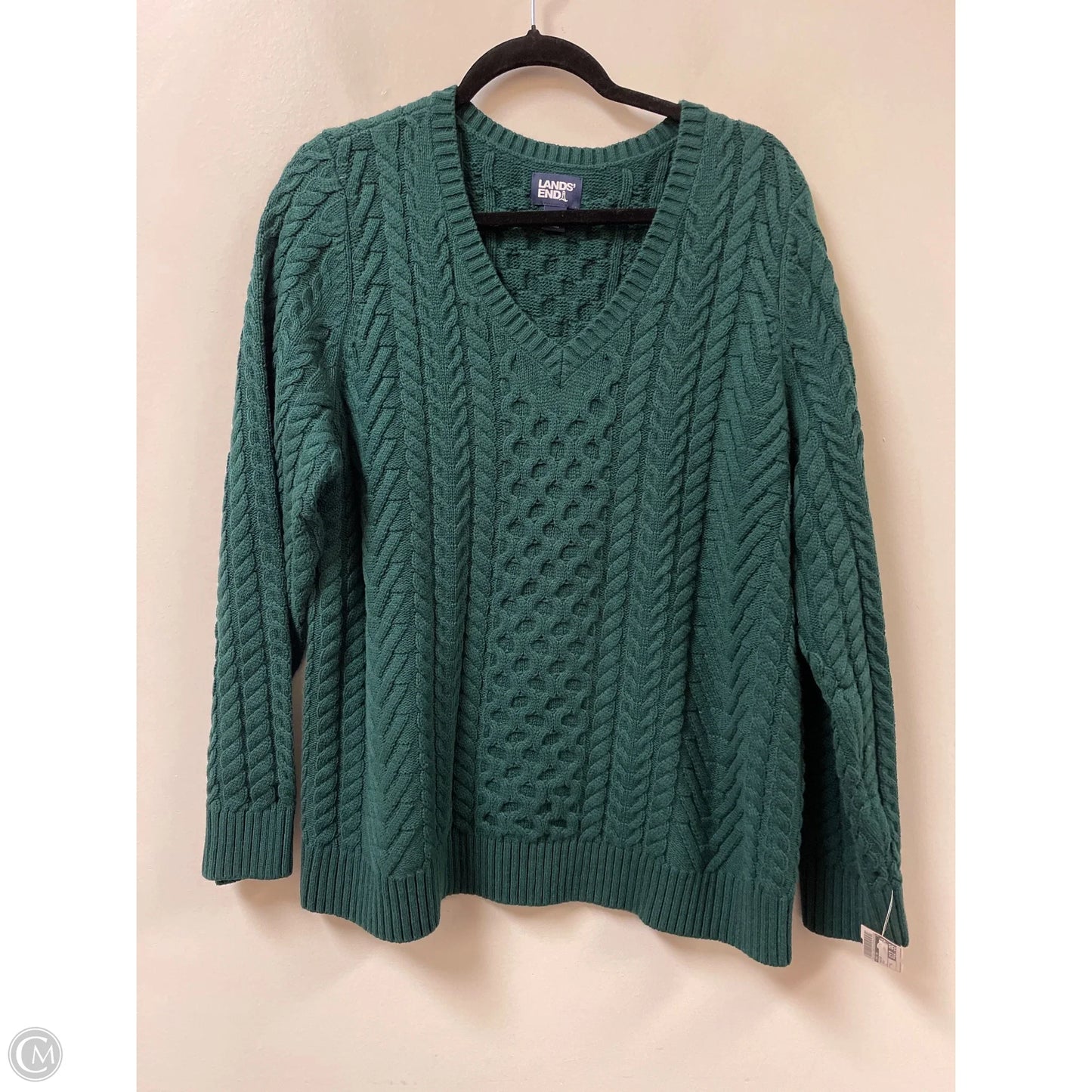 Sweater By Lands End In Green, Size: Xl