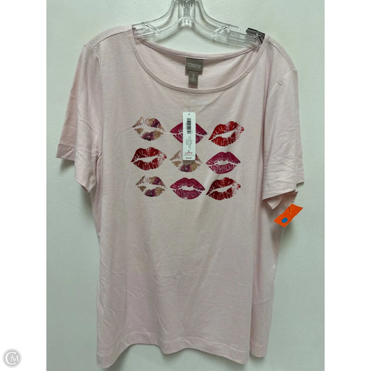 Top Short Sleeve By Chicos In Pink, Size: Xl