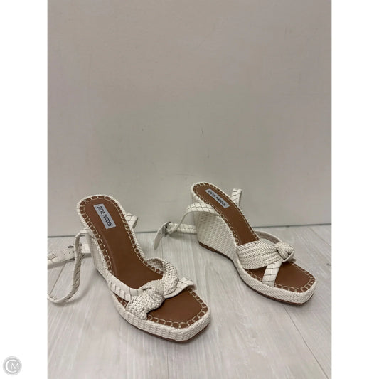 Sandals Heels Wedge By Steve Madden In White, Size: 11