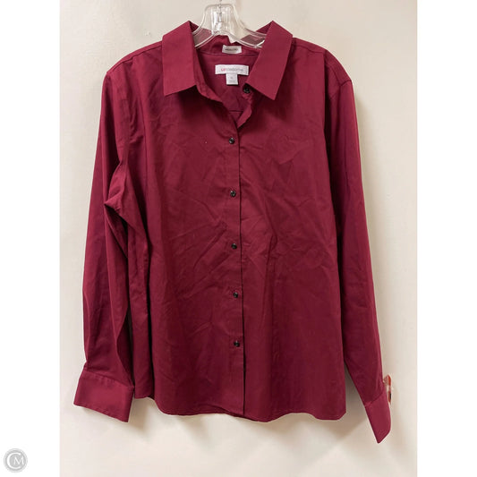 Blouse Long Sleeve By Liz Claiborne In Red, Size: Xl