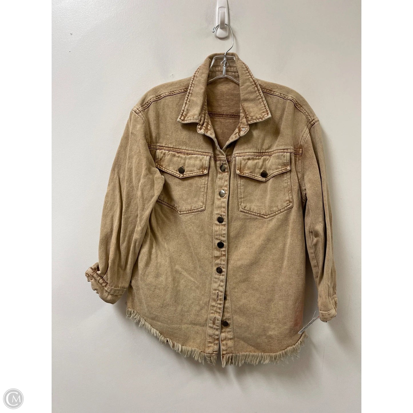 Jacket Shirt By Clothes Mentor In Brown, Size: S