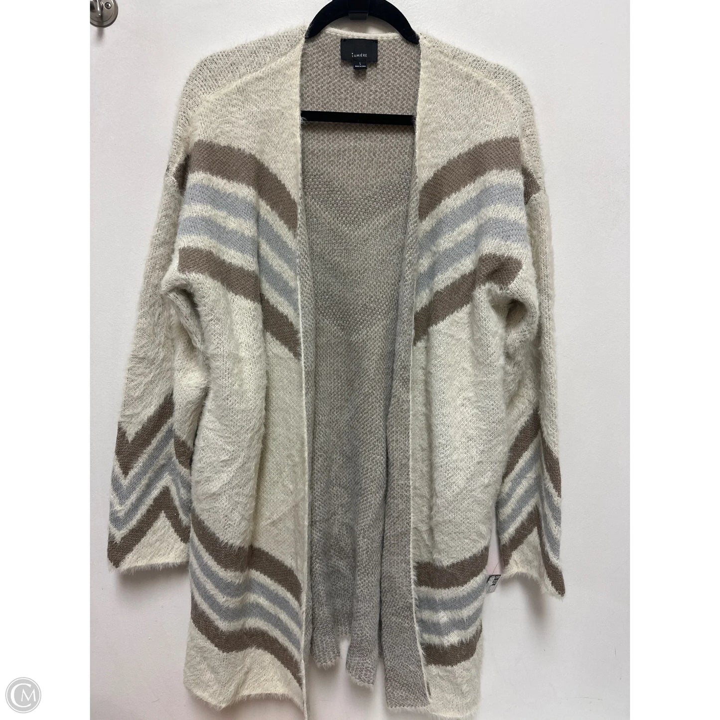 Sweater Cardigan By Lumiere In Cream, Size: L