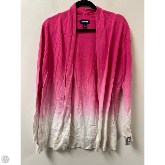 Sweater Cardigan By Lands End In Pink, Size: L