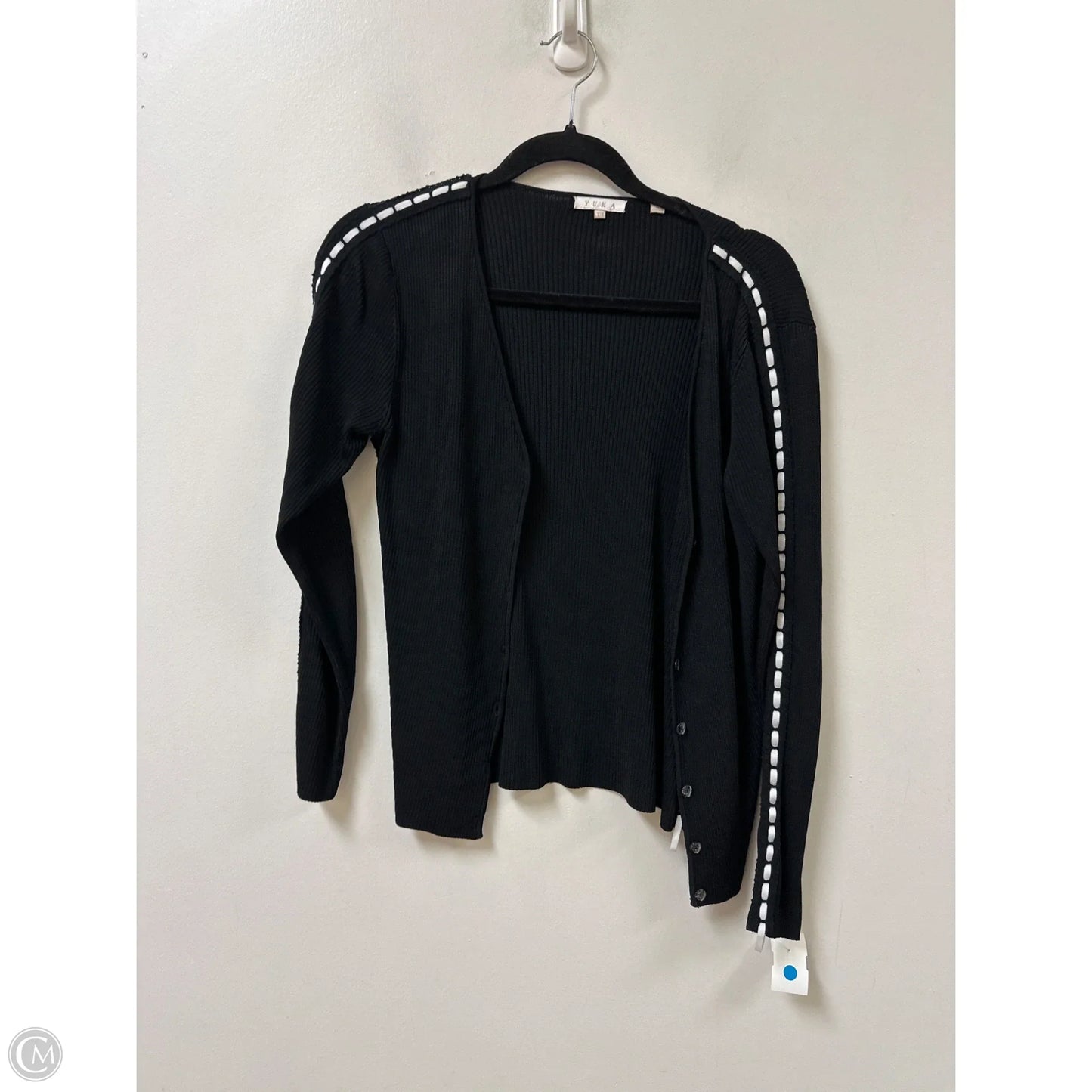 Sweater Cardigan By Clothes Mentor In Black, Size: L