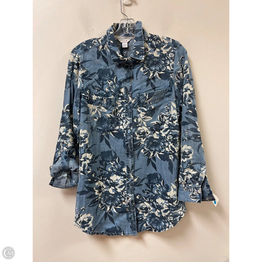 Blouse Long Sleeve By Intro In Navy, Size: S