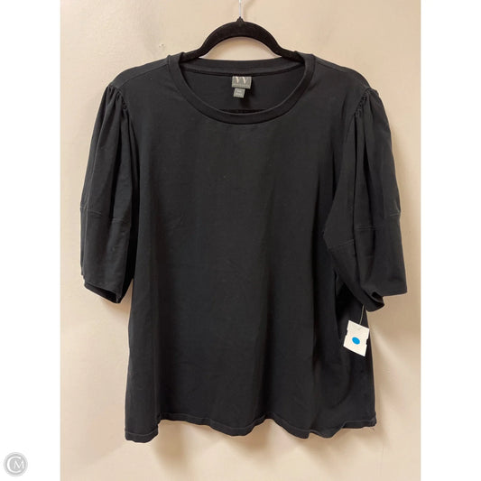 Top Short Sleeve By Worthington In Black, Size: 1x