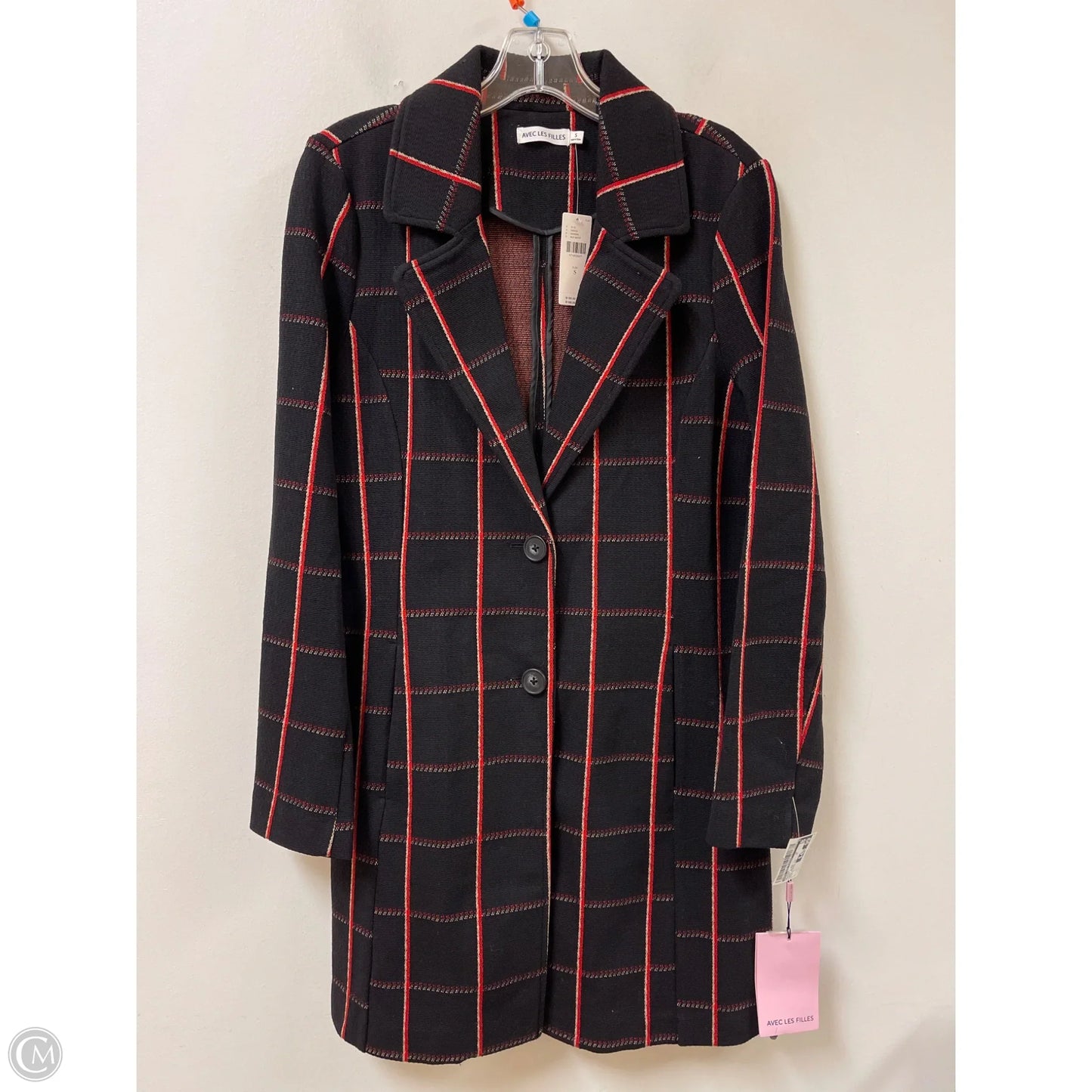 Blazer By Avec Les Filles In Black & Red, Size: S