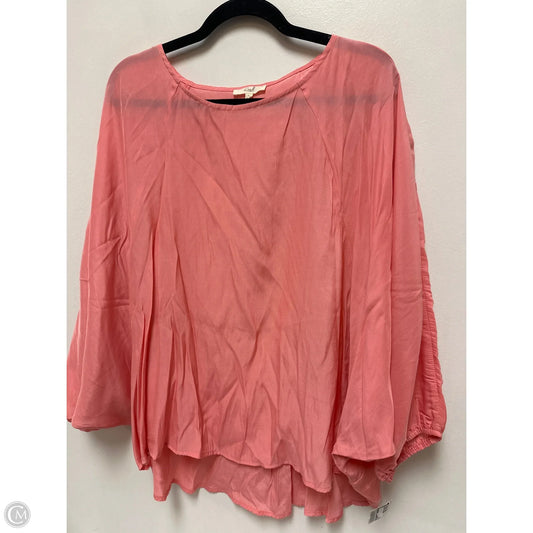 Top Long Sleeve By Easel In Pink, Size: L