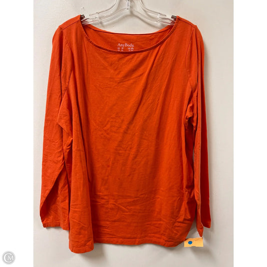 Top Long Sleeve By Any Body In Orange, Size: 1x
