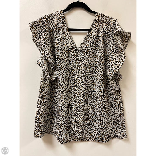 Top Short Sleeve By Clothes Mentor In Animal Print, Size: M