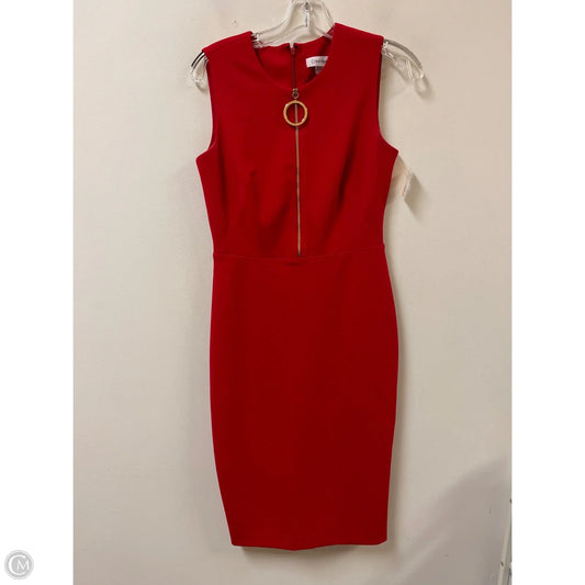 Dress Casual Midi By Calvin Klein In Red, Size: S