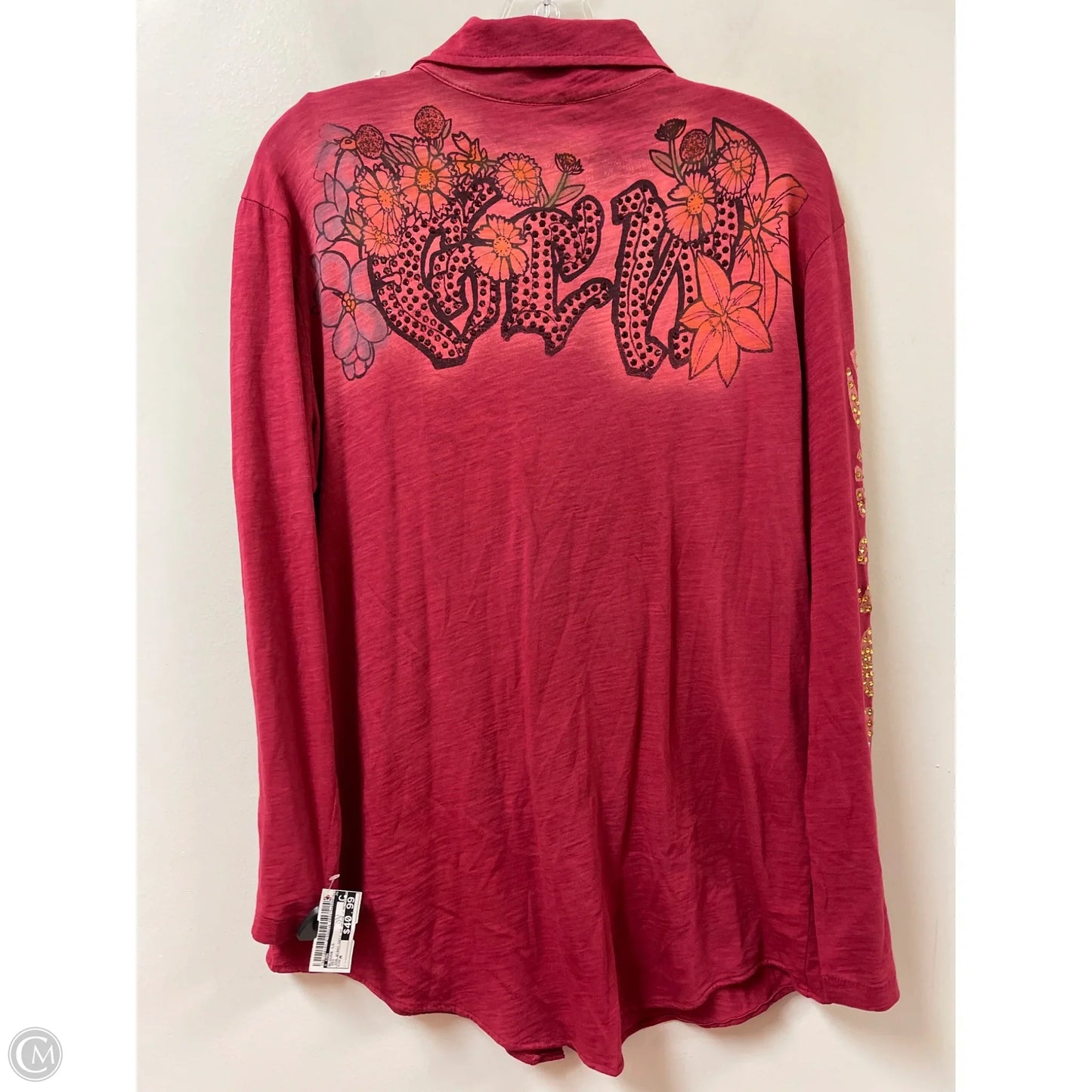 Blouse Long Sleeve By Cma In Red, Size: M