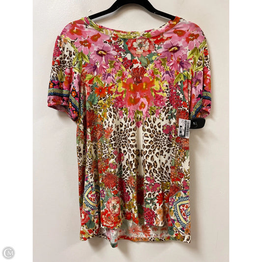 Top Short Sleeve By Johnny Was In Floral Print, Size: M