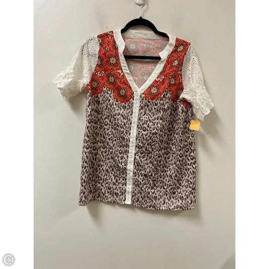 Top Short Sleeve By Clothes Mentor In Animal Print, Size: M
