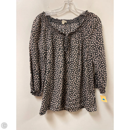 Top Long Sleeve By Caslon In Polkadot Pattern, Size: M