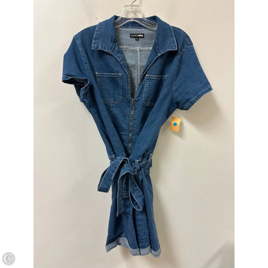Romper By Fashion Nova In Blue Denim, Size: Xl
