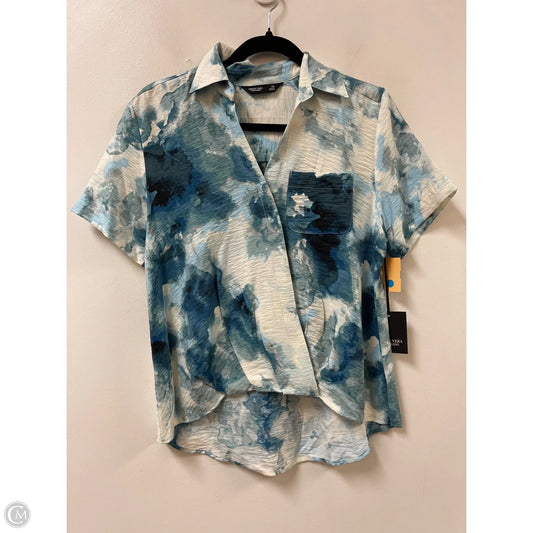 Blouse Short Sleeve By Simply Vera In Blue, Size: Xs