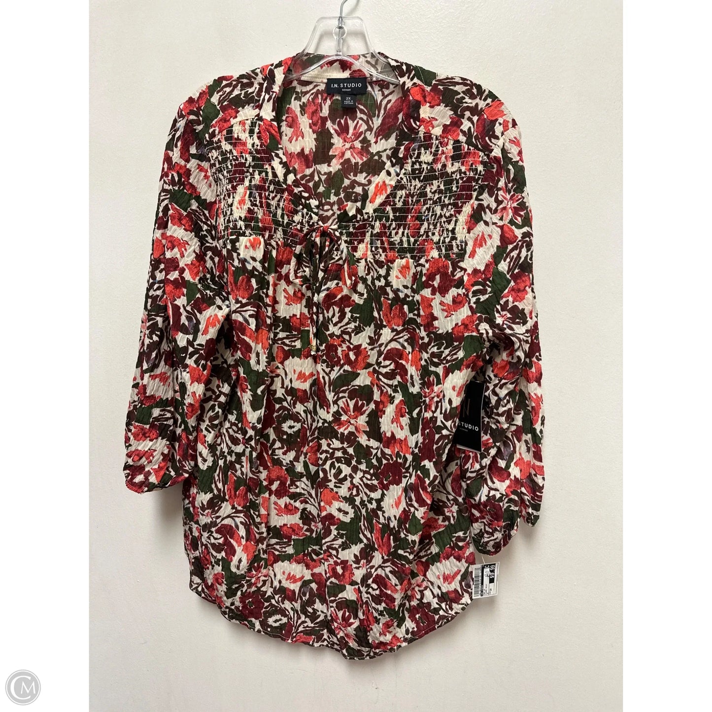 Top Long Sleeve By In Studio In Floral Print, Size: 2x