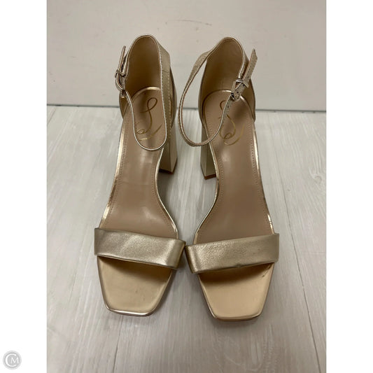 Sandals Heels Block By Sam Edelman In Gold, Size: 9