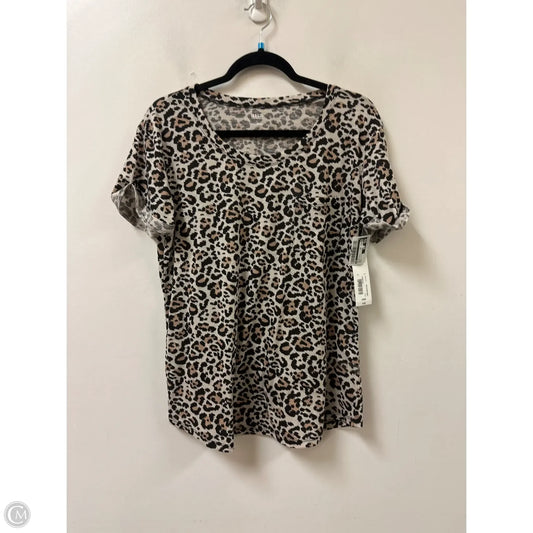 Top Short Sleeve By Ana In Animal Print, Size: L