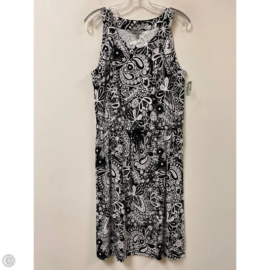 Dress Casual Midi By Talbots In Black & White, Size: M