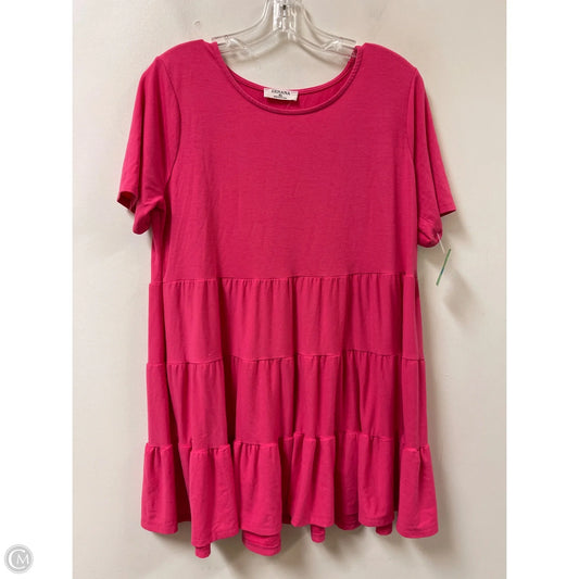 Tunic Short Sleeve By Zenana Outfitters In Pink, Size: Xl