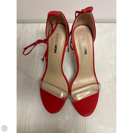 Shoes Heels Stiletto By Fashion Nova In Red, Size: 9