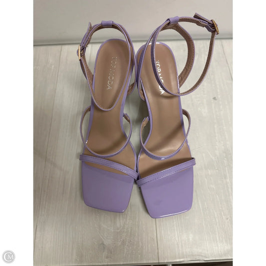 Shoes Heels Block By Top Moda In Purple, Size: 9
