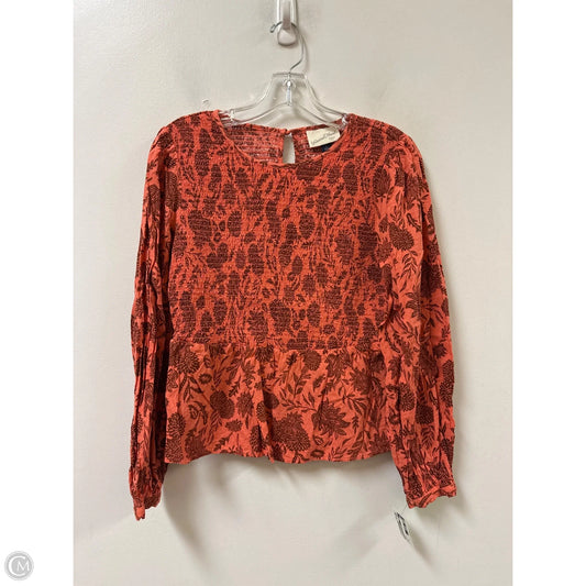 Top Long Sleeve By Universal Thread In Orange, Size: S