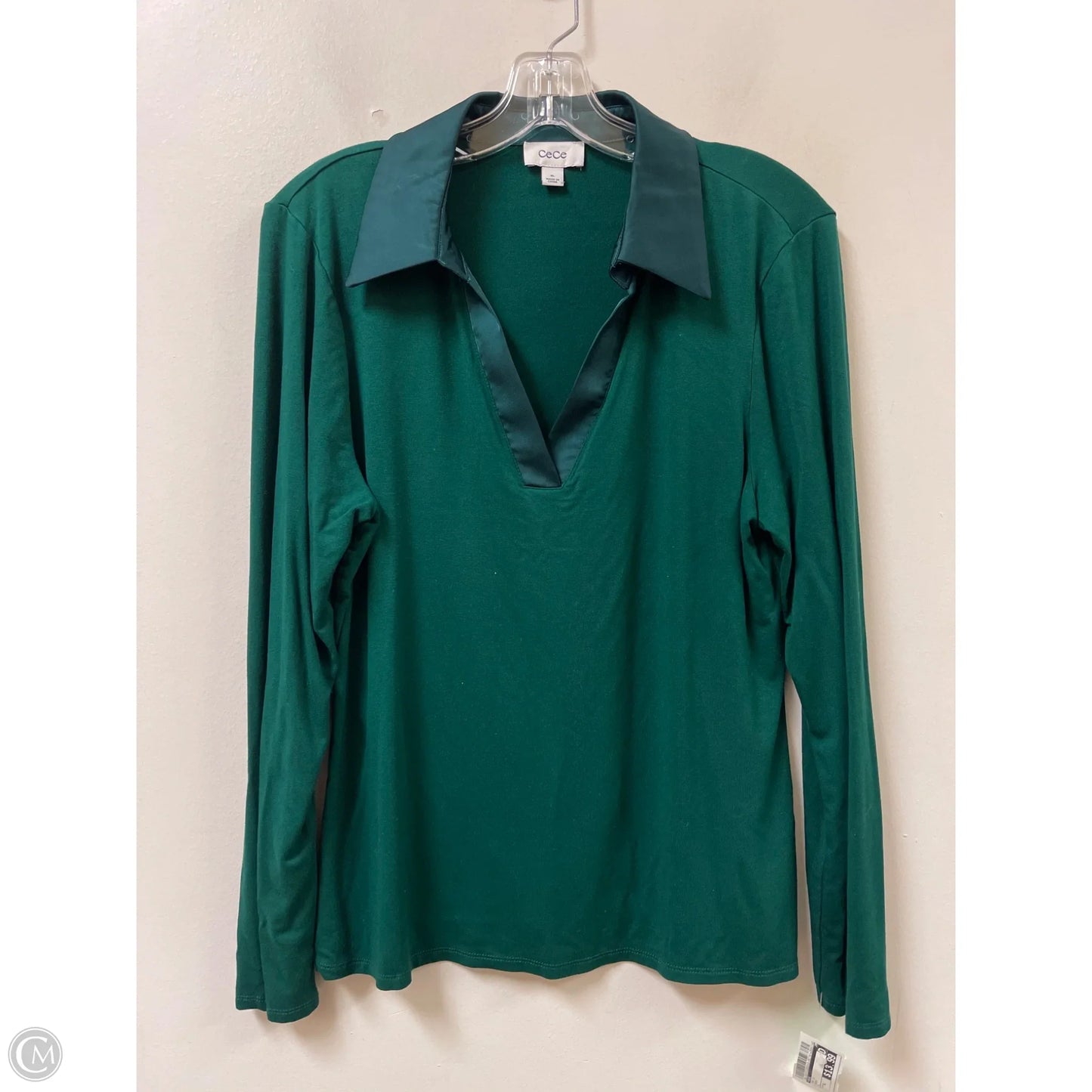 Top Long Sleeve By Cece In Green, Size: Xl
