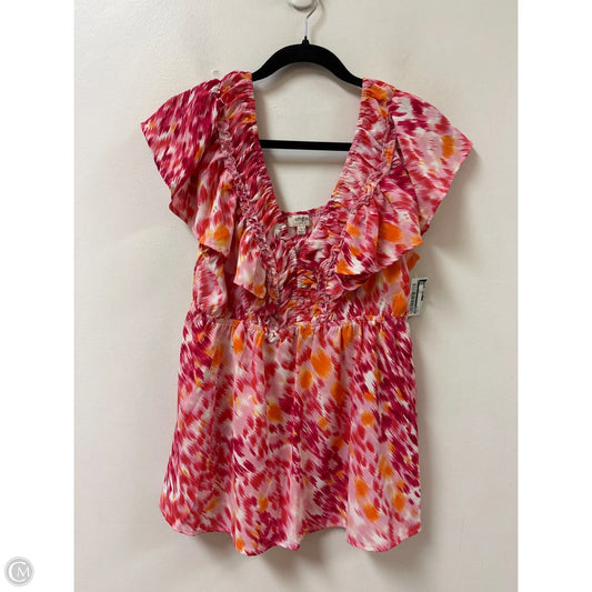 Top Short Sleeve By Umgee In Pink, Size: L