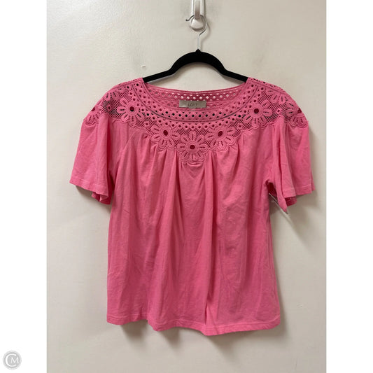 Top Short Sleeve By Loft In Pink, Size: M