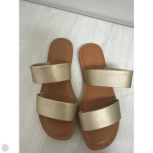 Sandals Flats By Universal Thread In Gold, Size: 6.5
