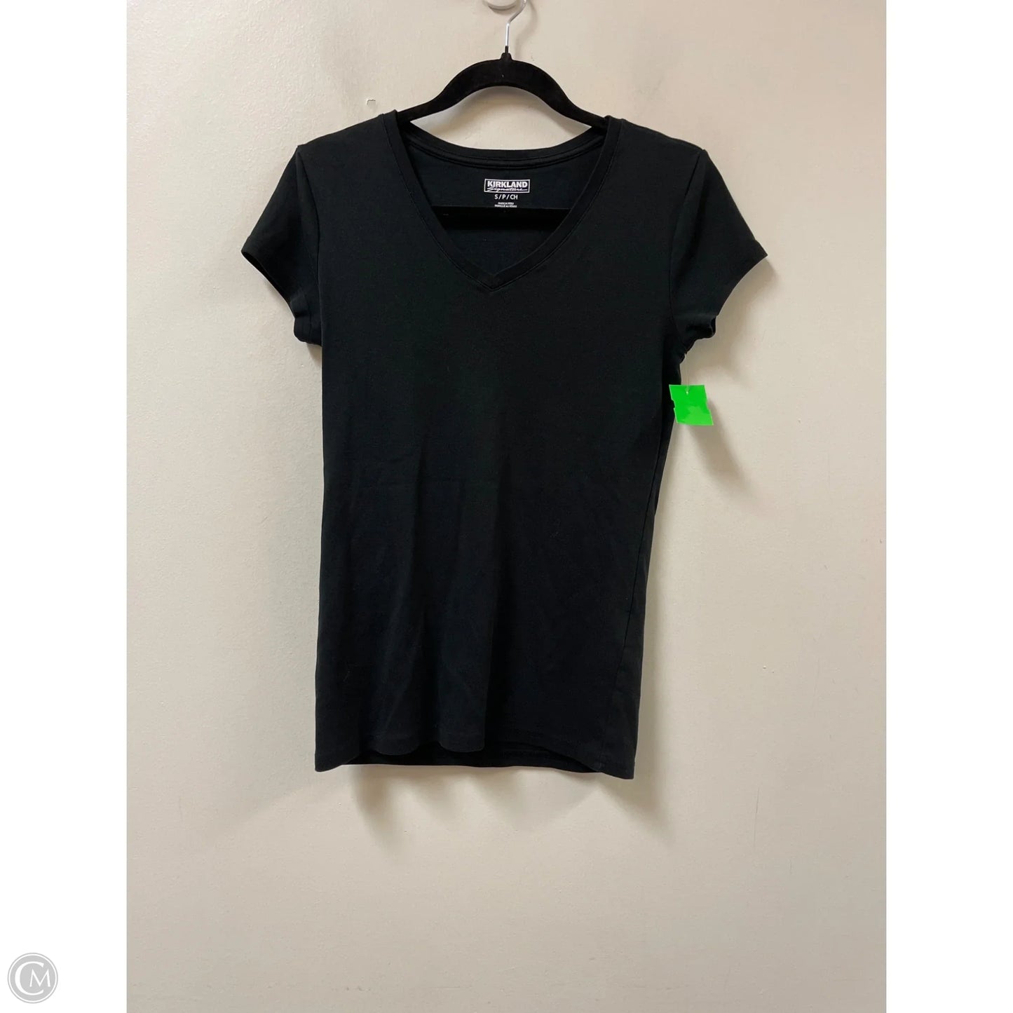 Top Short Sleeve By Kirkland In Black, Size: S
