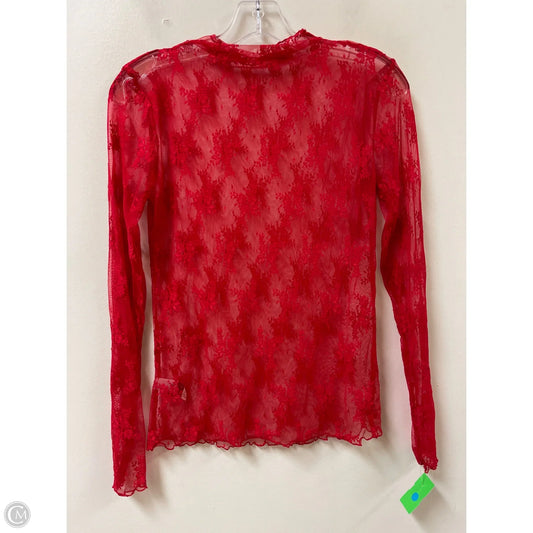 Top Long Sleeve By Zenana Outfitters In Red, Size: S
