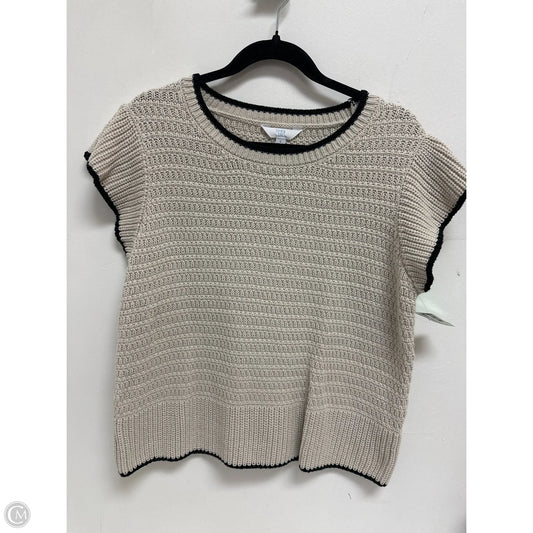 Sweater Short Sleeve By Time And Tru In Cream, Size: L