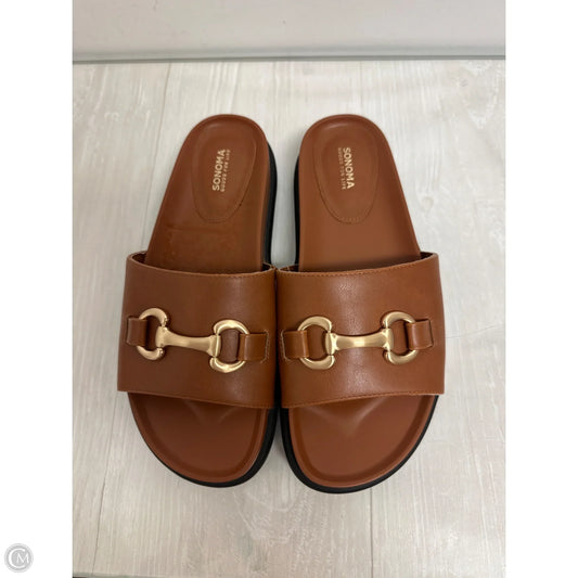 Sandals Flats By Sonoma In Brown, Size: 7.5