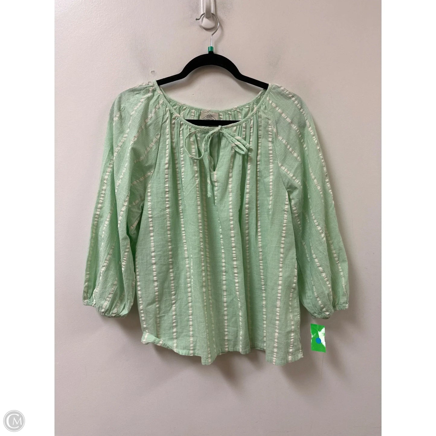 Top Long Sleeve By St Johns Bay In Green, Size: L
